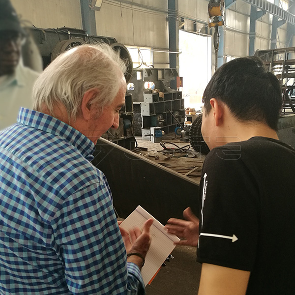 Myanmar customer visit GATE factory for organic fertilizer disc type mixer machine